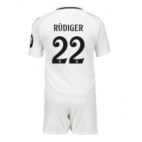 Real Madrid Antonio Rudiger #22 Hemmadräkt Barn 2024-25 Kortärmad (+ Korta byxor)